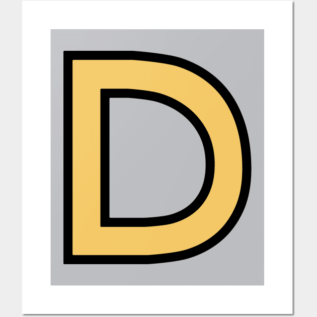 Funky Yellow Letter D Wall Art by Thespot